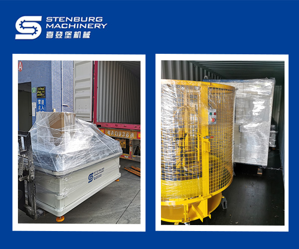 Cargando múltiples máquinas de colchón y equipo a clientes extranjeros (Maquinaria de colchón Stenburg)